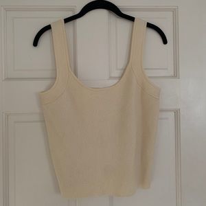 Ayr Cream Daybed Ribbed Tank (M)